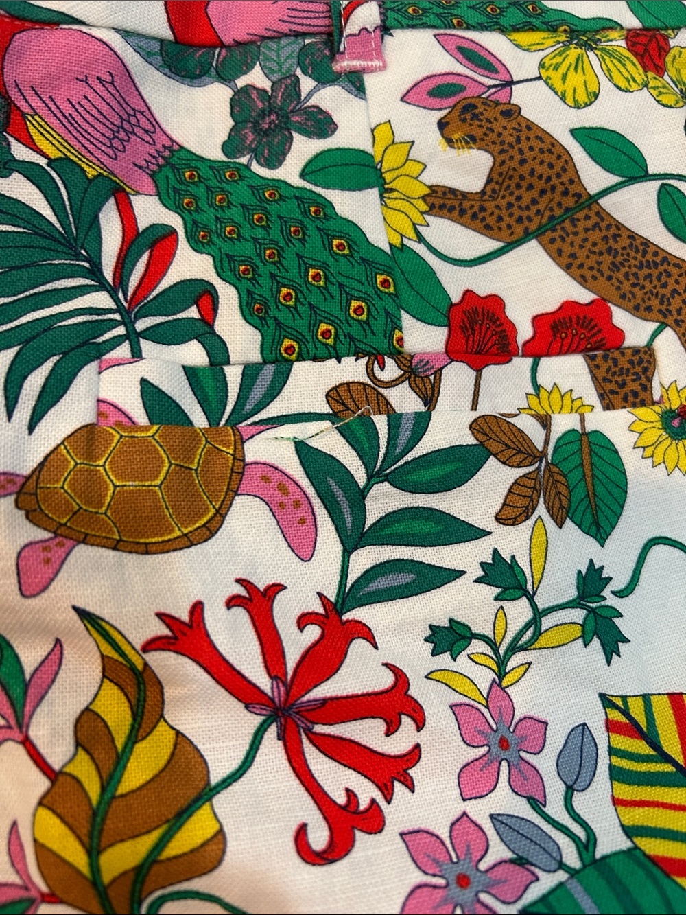NWT Boden Multicolor Floral tropical animal  Straight-Leg Pants  linen cotton - Picture 7 of 14